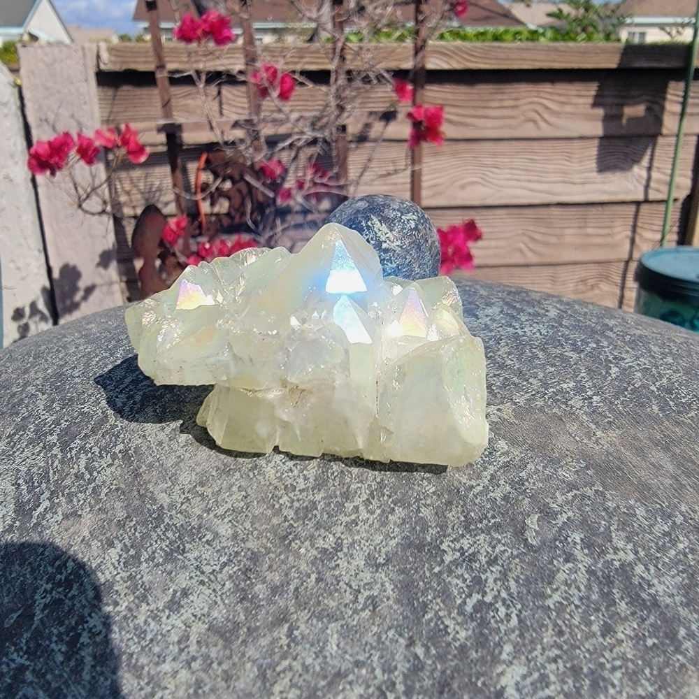 88g Aura Angel Tanzine Quartz Gemstone Rainbow Mineral Specimen